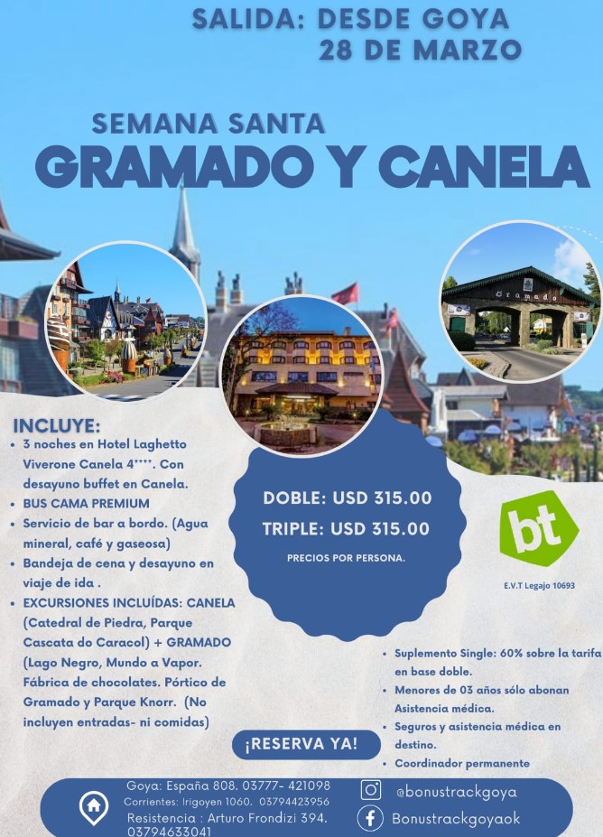 GRAMADO Y CANELA - SEMANA SANTA 2024